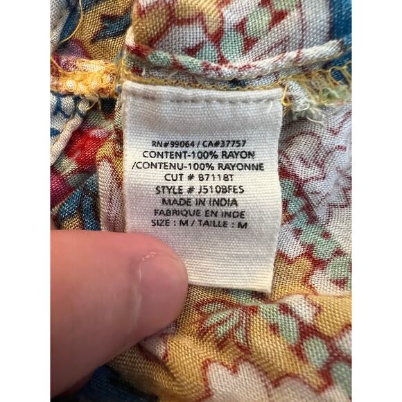 Billabong Cami Top Womens Medium 100% Rayon Halter‎ Bohemian Mandala Floral Pink - Picture 5 of 16